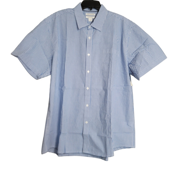Amazon Essential Men's Blue White Poplin Button Down Shirt - XXL - Picture 8 of 8